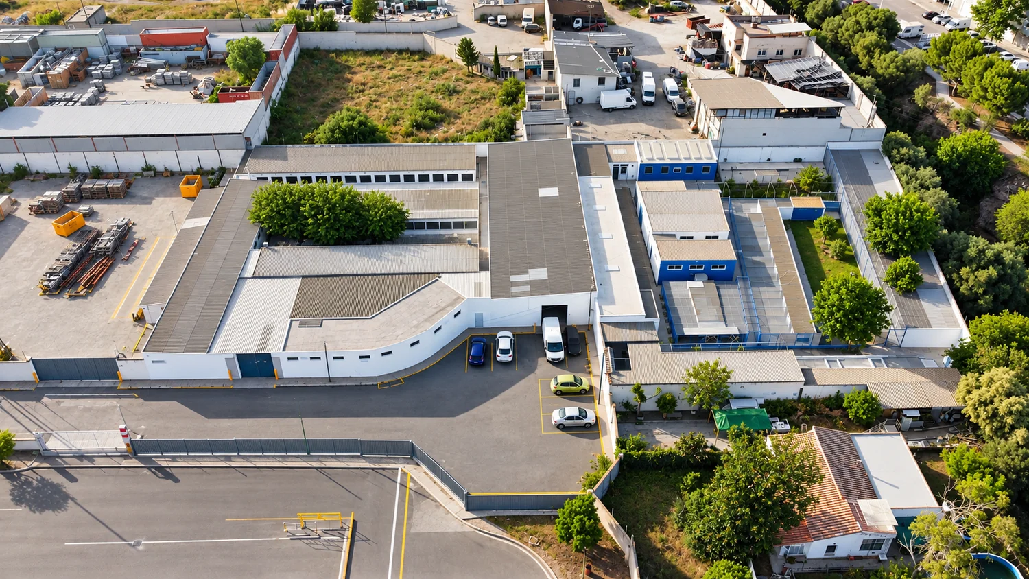 Aerial view of facility